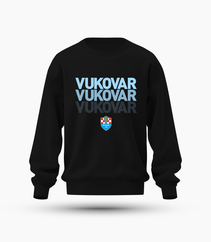 duksa-bez-kapuljace-hnk-vukovar-dots-crna-01 Hoodie bez kapuljače HNK Vukovar 1991 DOTS crna - Slika 1